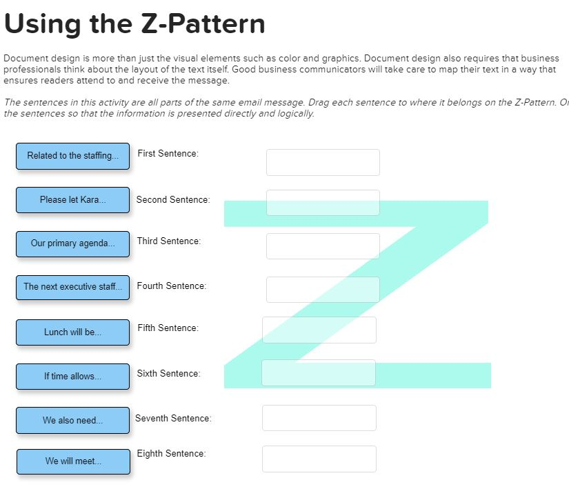 Solved Using the Z-PatternDocument design is more than just | Chegg.com