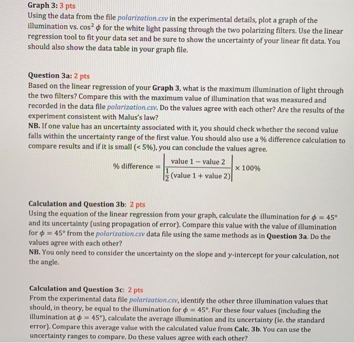Solved 3) Polarization of light The last part of the | Chegg.com