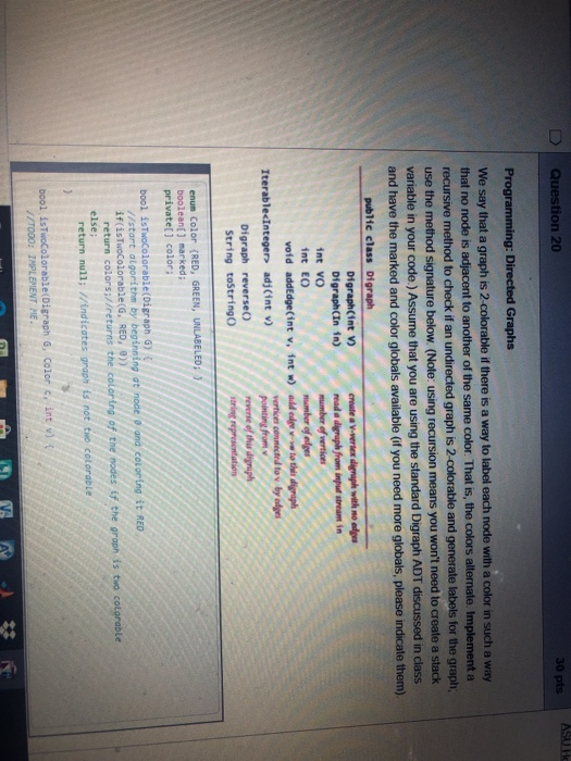 Question 19 20 pts Binary Search Trees: Programming | Chegg.com