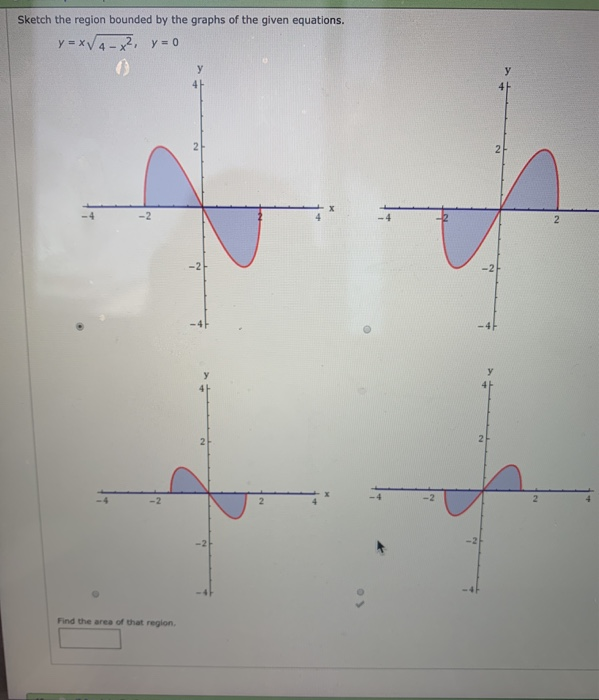 Solved Sketch the region bounded by the graphs of the given | Chegg.com