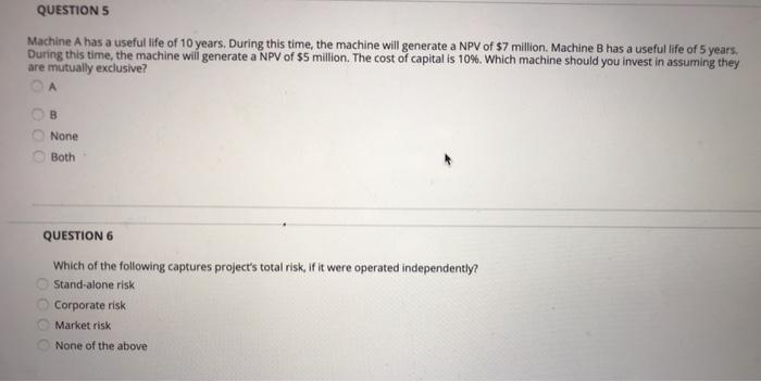 Solved QUESTIONS Machine A has a useful life of 10 years. | Chegg.com