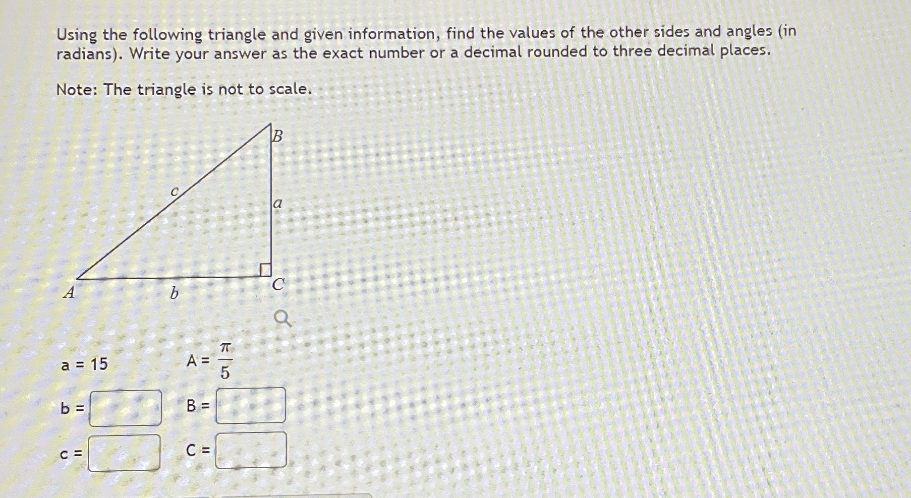 Solved Using the following triangle and given information, | Chegg.com