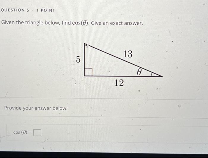 Solved QUESTION 6:1 POINT The figure above shows a right | Chegg.com