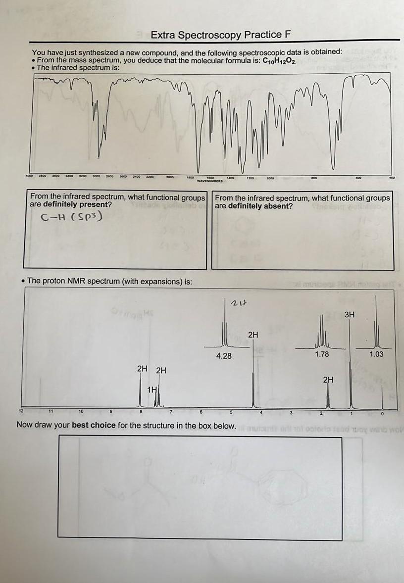 Spectrometry Practice Solved Extra Spectroscopy Practice F You have just | Chegg.com
