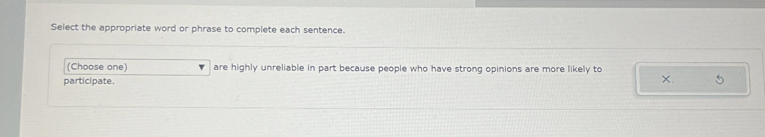 Solved Select the appropriate word or phrase to complete | Chegg.com