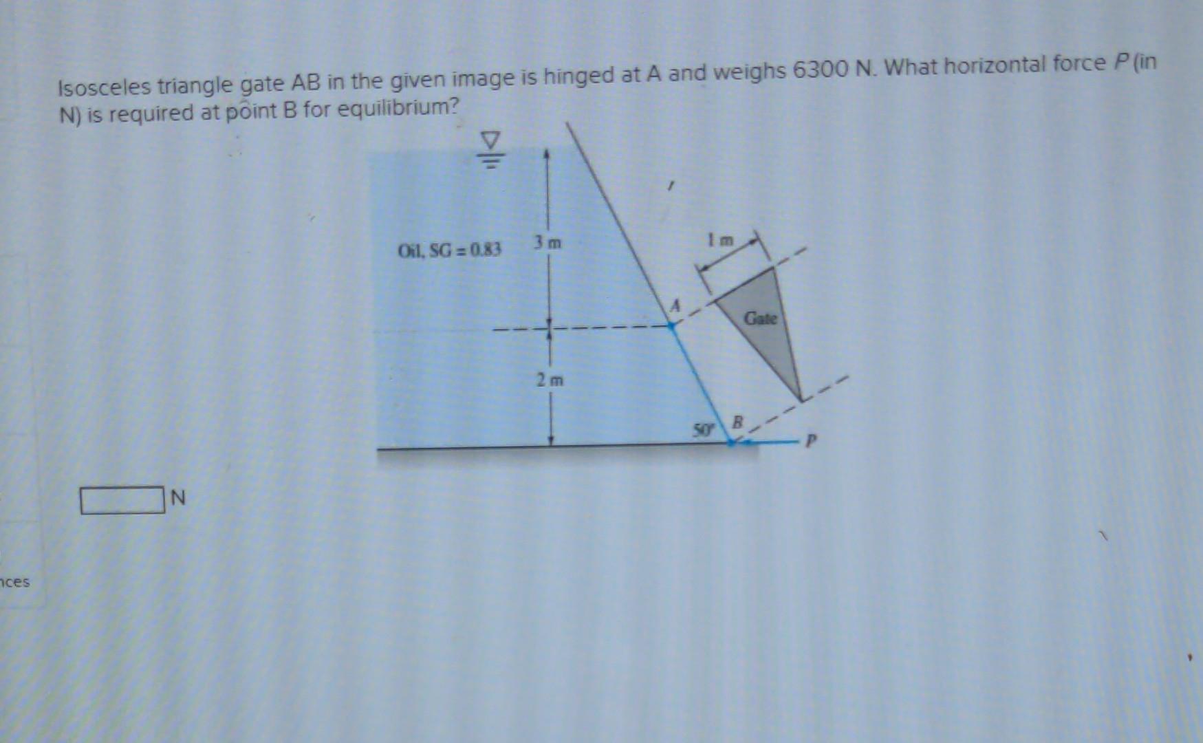 Solved Isosceles Triangle Gate AB In The Given Image Is | Chegg.com