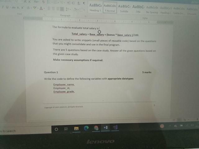 Solved Read the given case study and answer the | Chegg.com