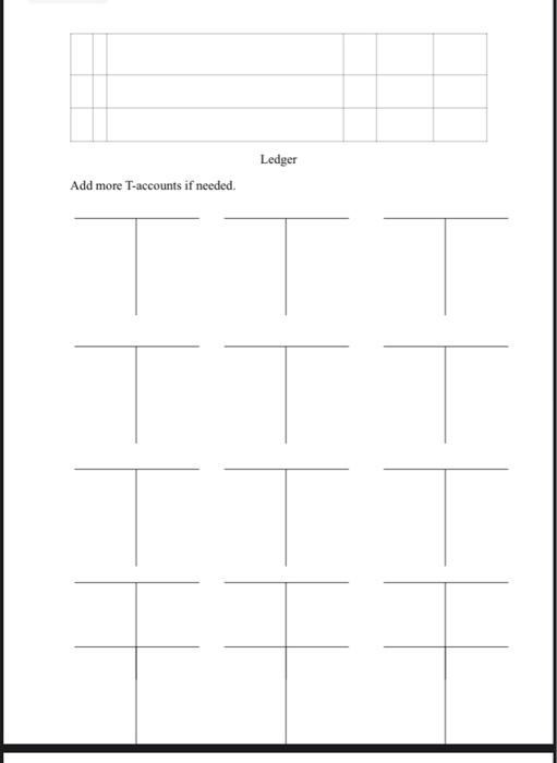 Solved Exercise I. 1. Create journal entries for the | Chegg.com