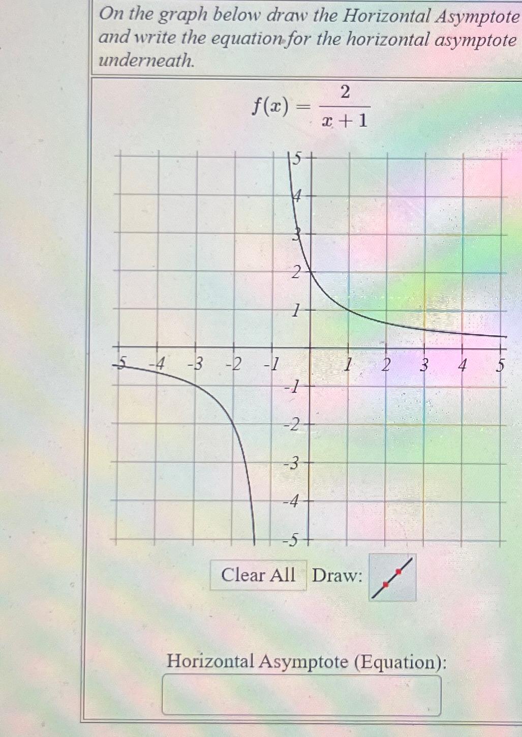 Solved On The Graph Below Draw The Horizontal Asymptote And