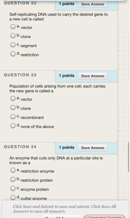 Solved points Save Answer Segments of DNA that can move from | Chegg.com