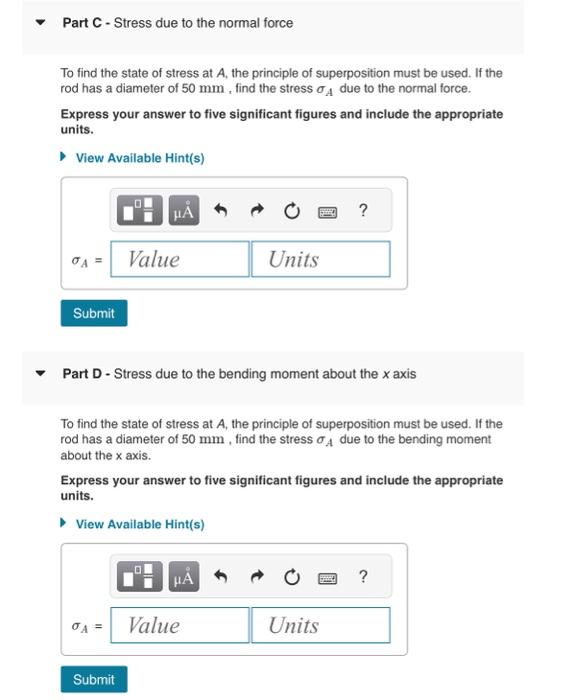Solved Learning Goal: To determine the state of stress in a | Chegg.com