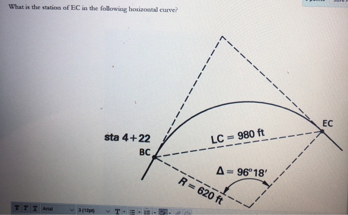 Solved What is the station of EC in the following horizontal | Chegg.com