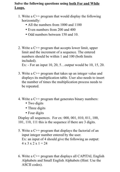 solved-solve-the-following-questions-using-both-for-and-chegg