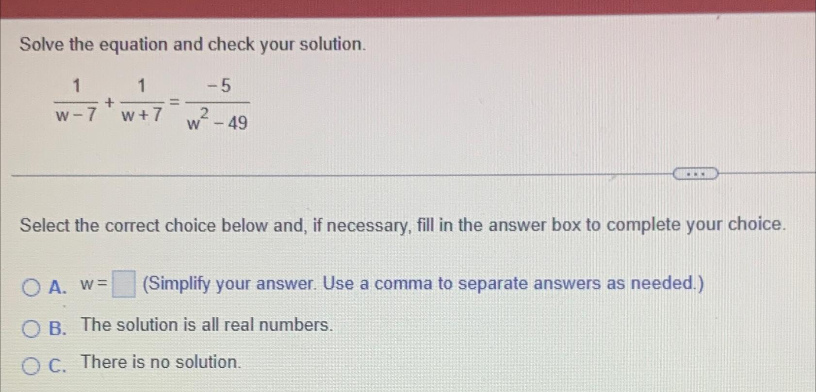 Solved Solve the equation and check your | Chegg.com