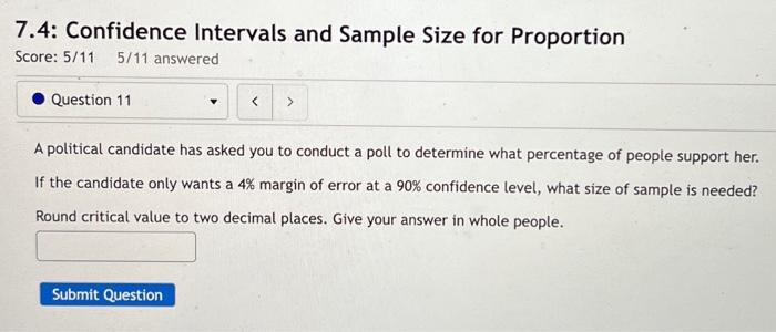 Solved 7.4: Confidence Intervals and Sample Size for | Chegg.com