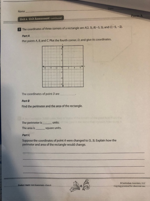 Solved Name Unit 4 Unit Assessment Continued 10 A Town Is Chegg Com