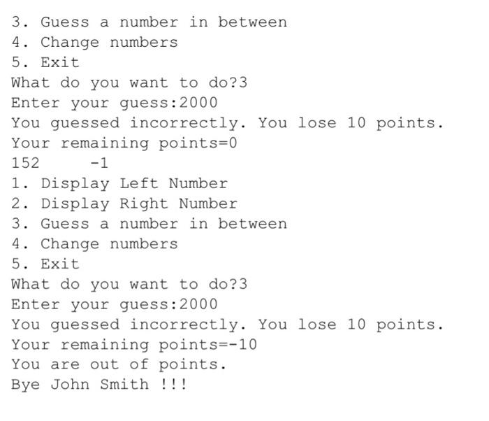 Solved SAMPLE OUTPUT 5 (This shows how Guessing a number | Chegg.com