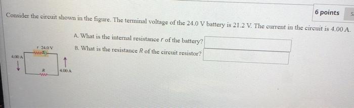 Solved 6 points Consider the circuit shown in the figure. | Chegg.com