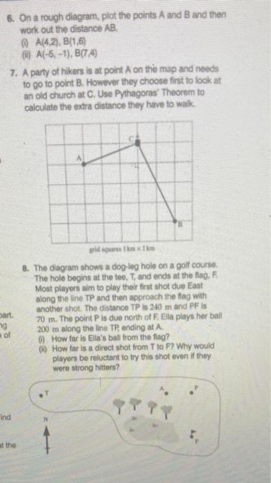 Solved 6. On a rough diagram, plot the points A and B and | Chegg.com