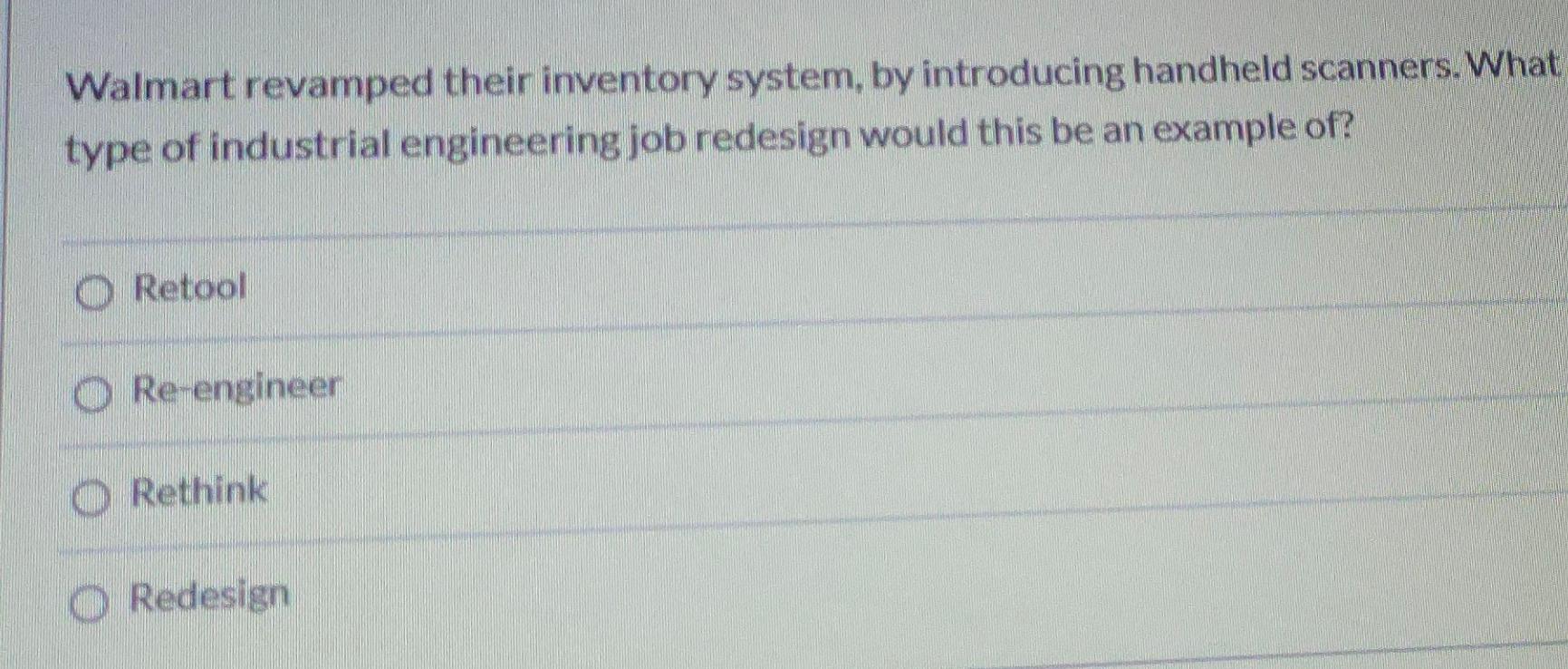 Solved Walmart revamped their inventory system, by | Chegg.com