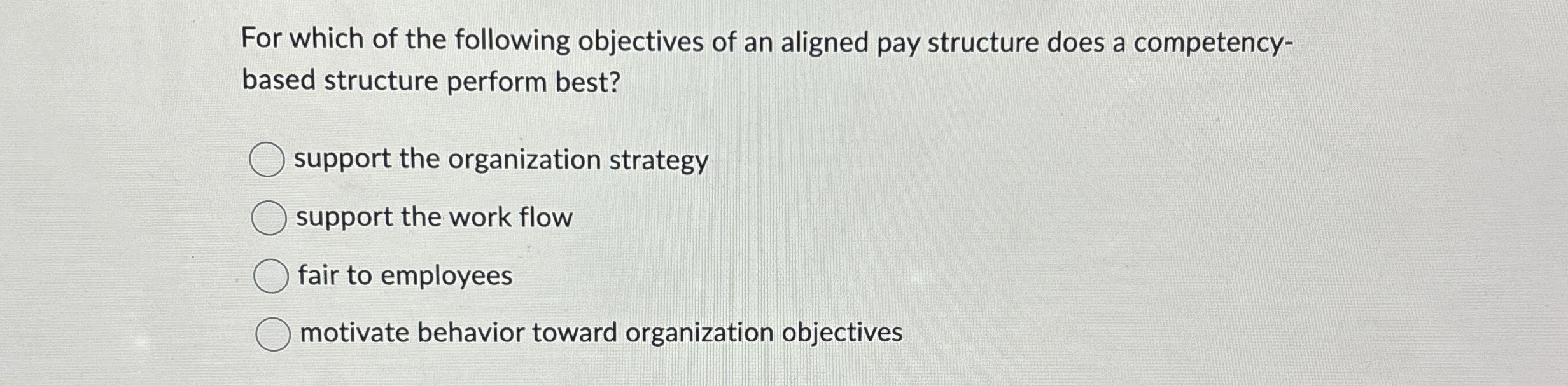 Solved For which of the following objectives of an aligned