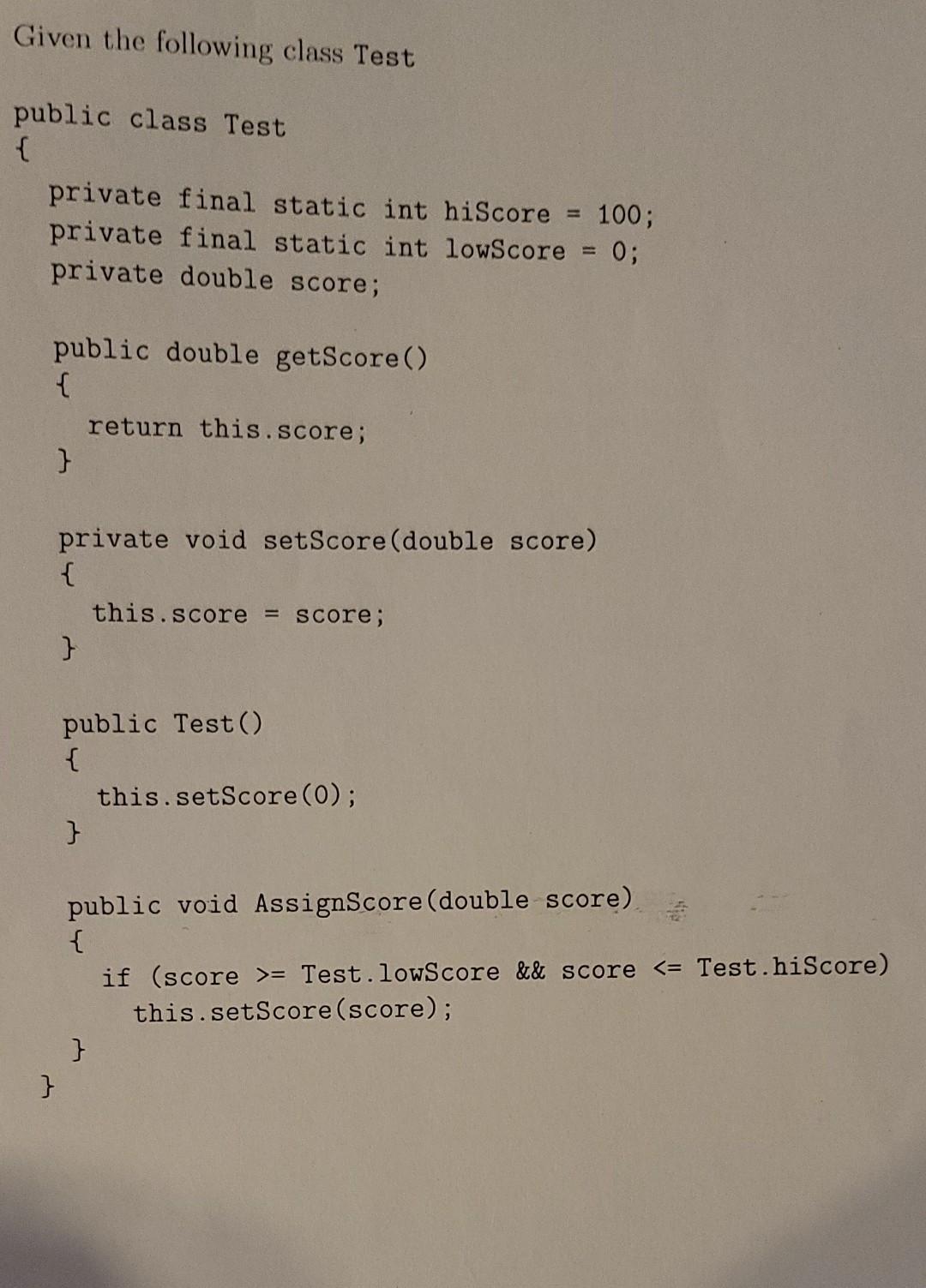 Solved d Driver Class TestDriver blic class TestDriver | Chegg.com