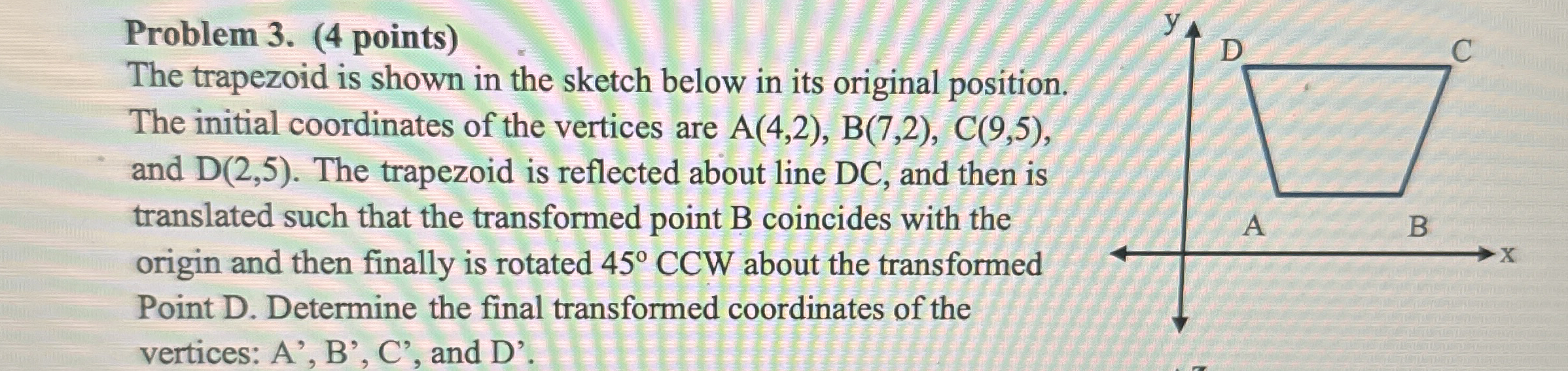 Solved Problem 3. (4 ﻿points)The trapezoid is shown in the | Chegg.com