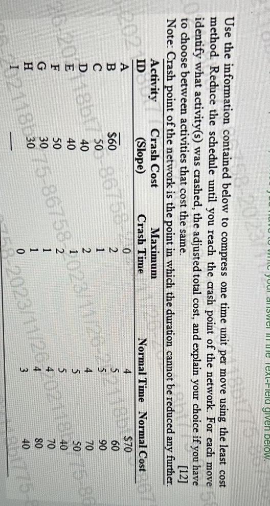 Solved Use the information contained below to compress one | Chegg.com