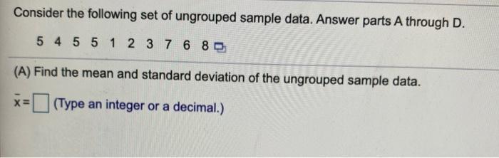 Solved Part A. find the mean and standard deviation of the | Chegg.com