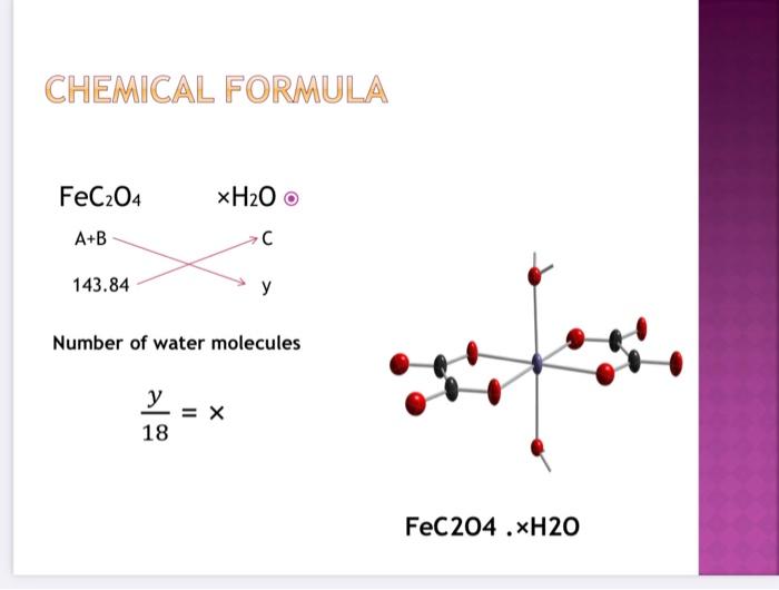 Solved ANALYSE IRON (II) OXALATE TO ESTIMATE IRON AND