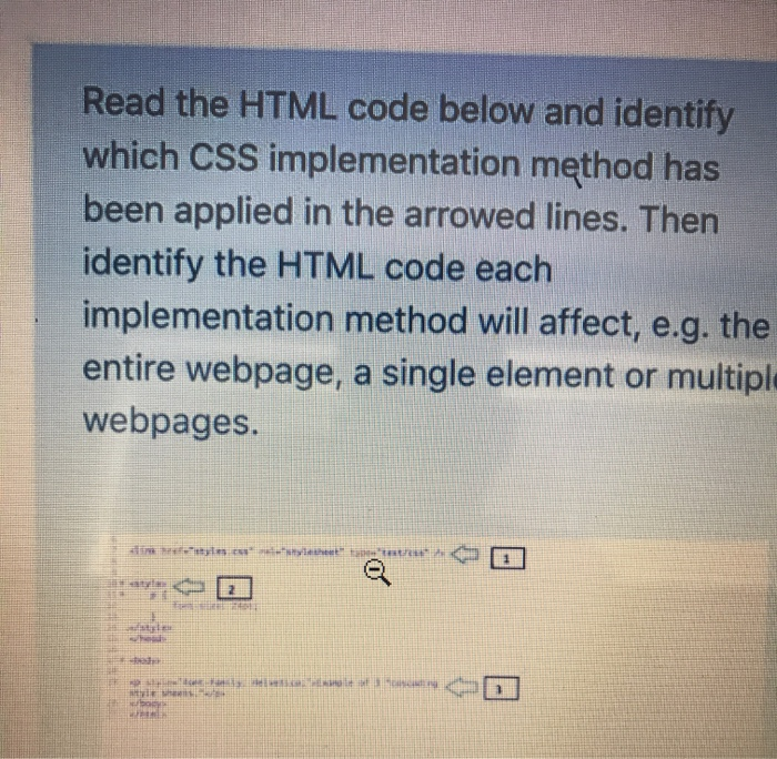 Solved Read The HTML Code Below And Identify Which CSS | Chegg.com