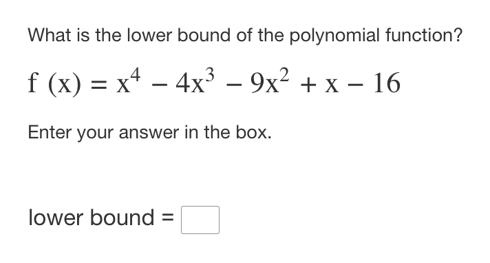 Solved What is the lower bound of the polynomial | Chegg.com