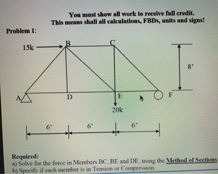 Solved You must show all work to receive full credit. This | Chegg.com