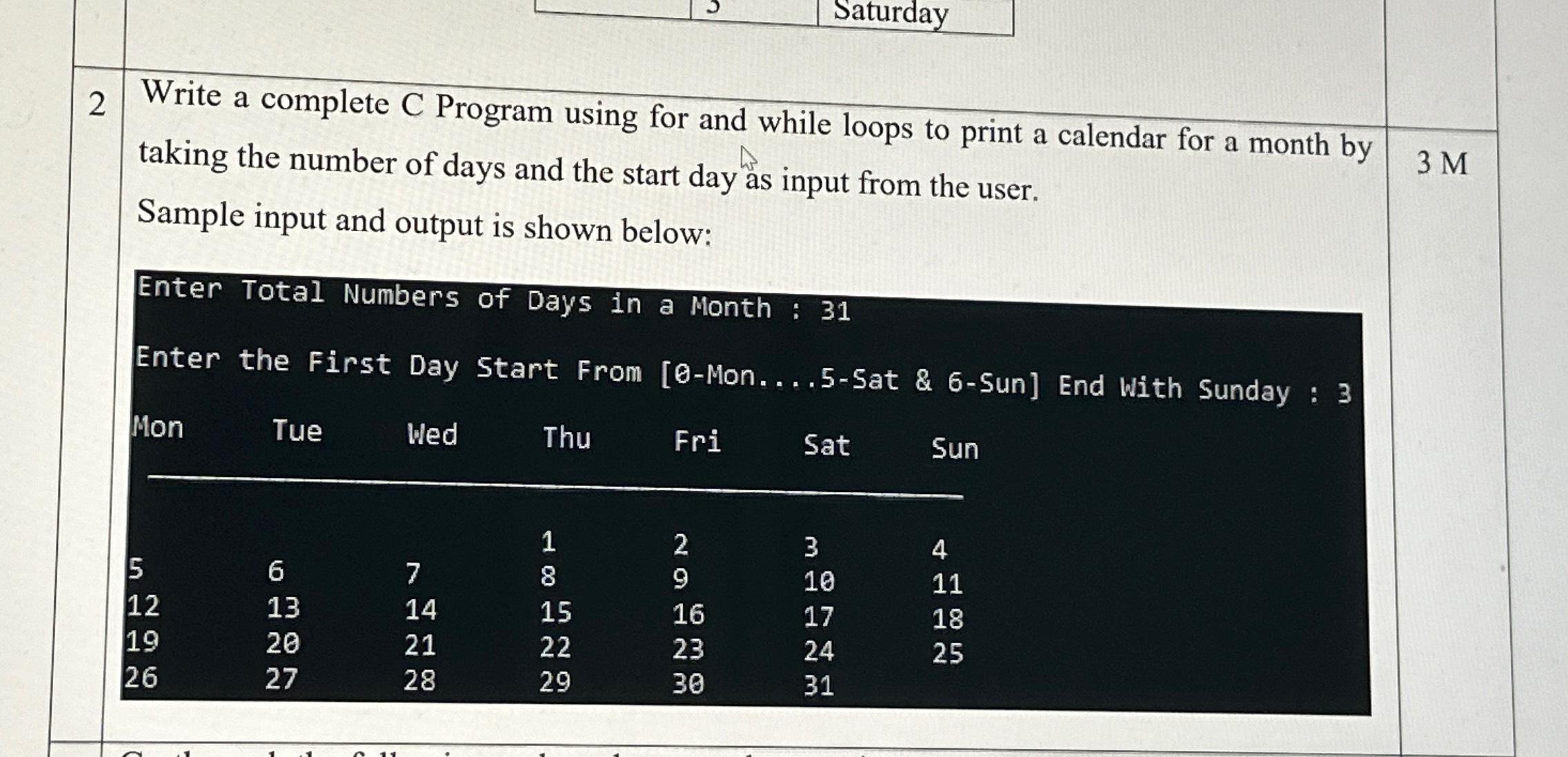 Solved 2 ﻿Write a complete C Program using for and while | Chegg.com