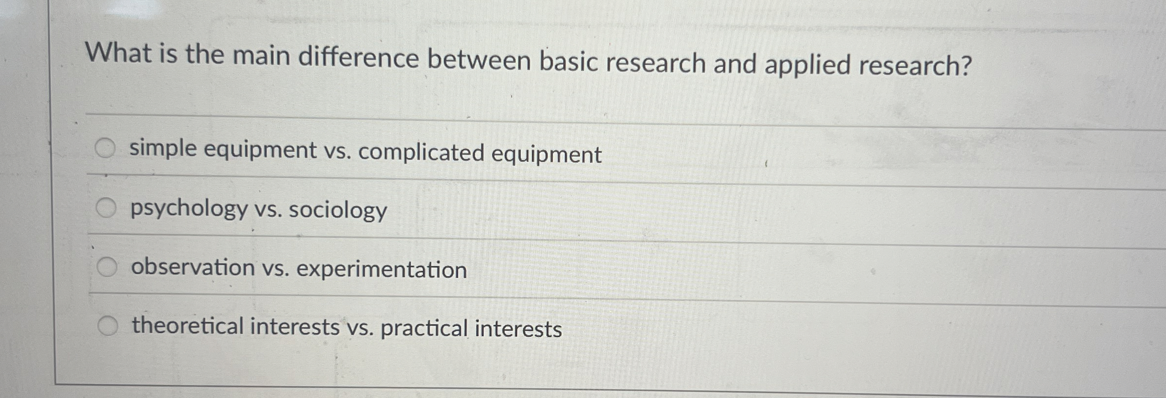 Solved What is the main difference between basic research | Chegg.com