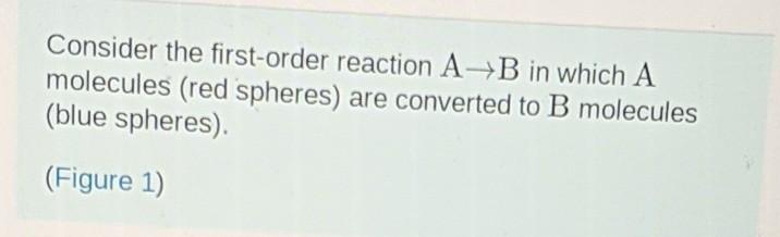 Solved Consider The First-order Reaction AB In Which A | Chegg.com