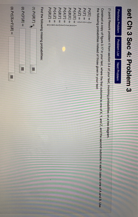 Solved set Ch 3 Sec 4: Problem 3 Problem List Previous | Chegg.com