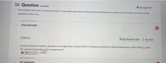 If Only 0 264 G Of Ca Oh 2 Dissolves In Enough Water Chegg Com