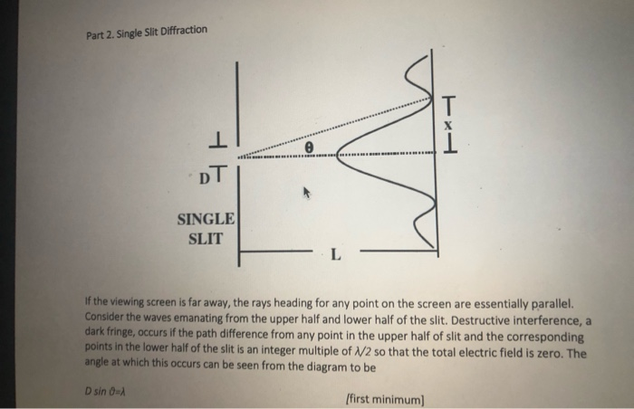 Solved A> Part 1. Double Slit Interference In the pictures | Chegg.com