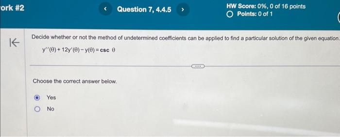 Solved Decide Whether Or Not The Method Of Undetermined | Chegg.com