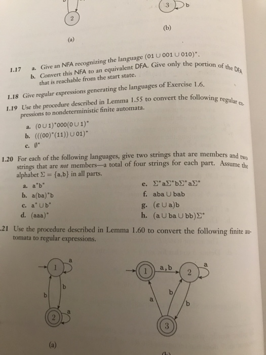 (Solved) : 3 B Portion Dfa Following Regular Ex 117 2 Give Nfa ...