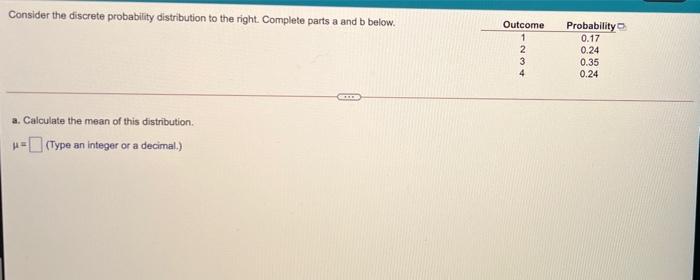 Solved Consider The Discrete Probability Distribution To The | Chegg.com