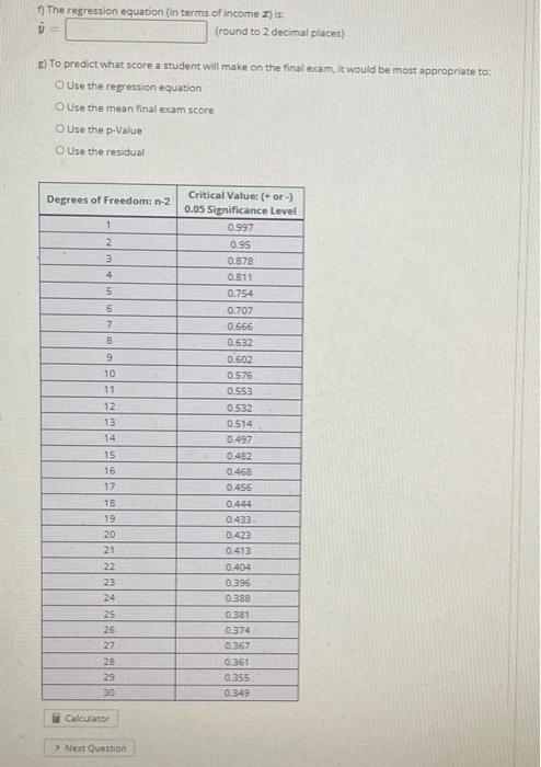 The midterm and final exam scores for a sample of 18 | Chegg.com