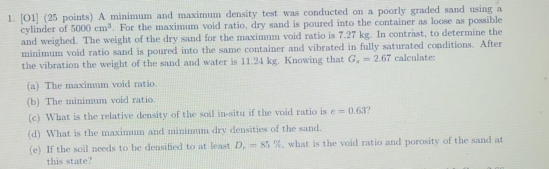 Solved 1. [O1] (25 points) A minimum and maximum density | Chegg.com