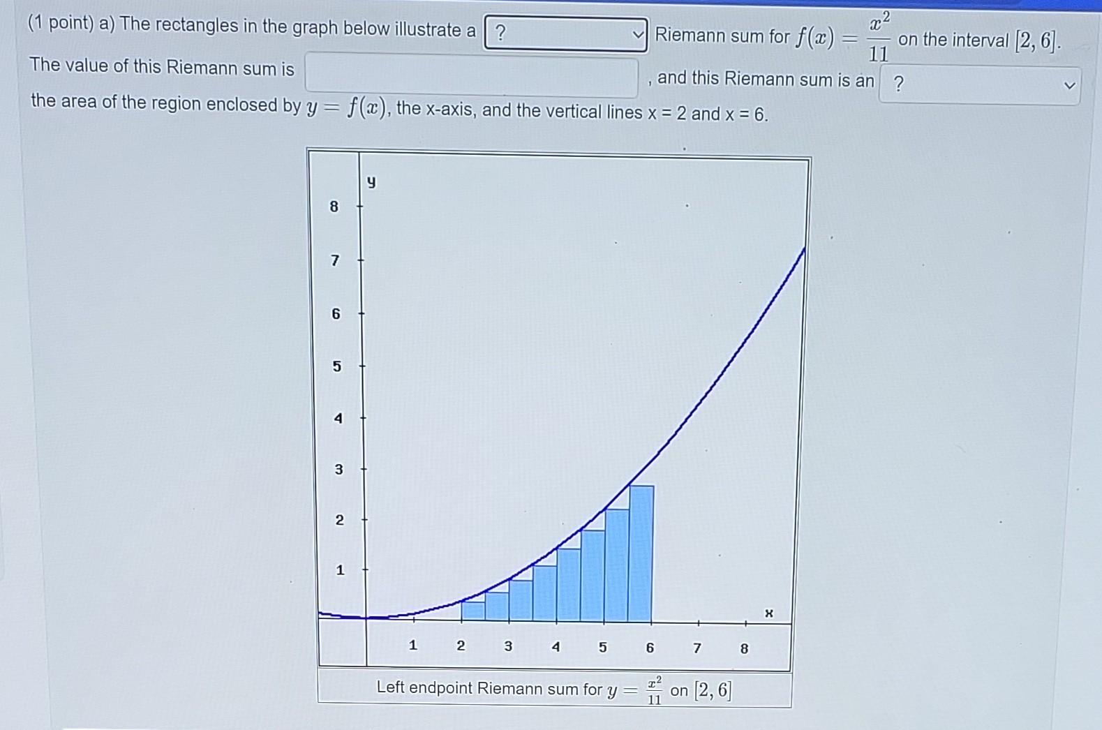 Solved (1 point) a) The rectangles in the graph below | Chegg.com