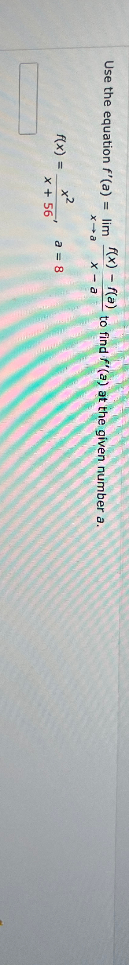 Solved Use The Equation F A Limx→af X F A X A ﻿to Find