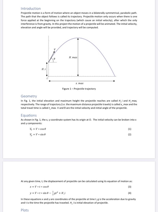 Solved Introduction Projectile motion is a form of motion | Chegg.com