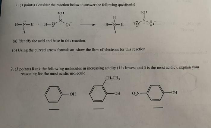 Solved 1. (3 points) Consider the reaction below to answer | Chegg.com