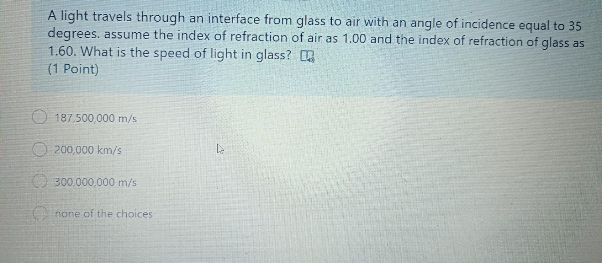 light travels from air to glass having refractive index 1.50