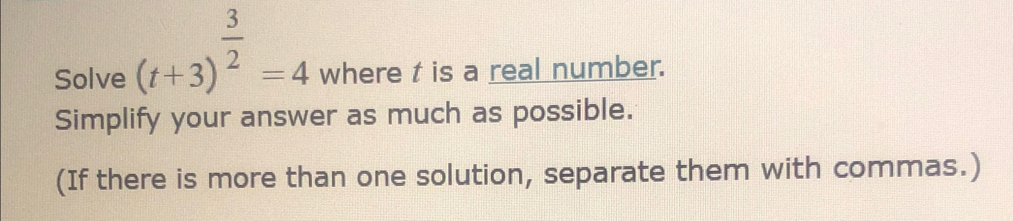 how to solve t 2 3 25 3 4